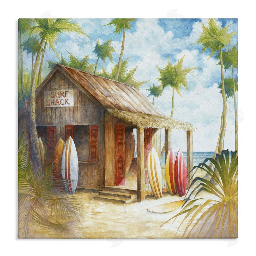 Cloverfield & Co. Summer Surf Shack Stretched Canvas Wall Art Print