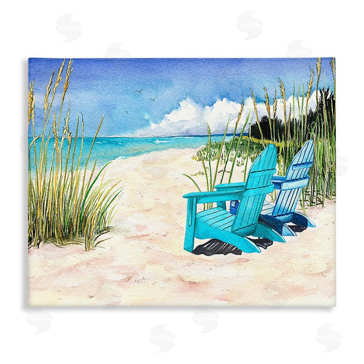 Christine Reichow Blue Beach Chairs Scene