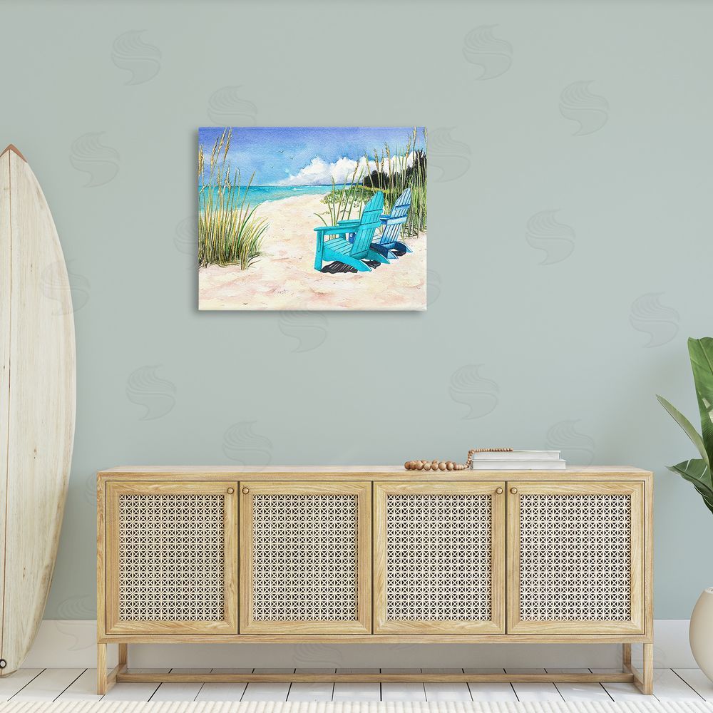 Christine Reichow Blue Beach Chairs Scene