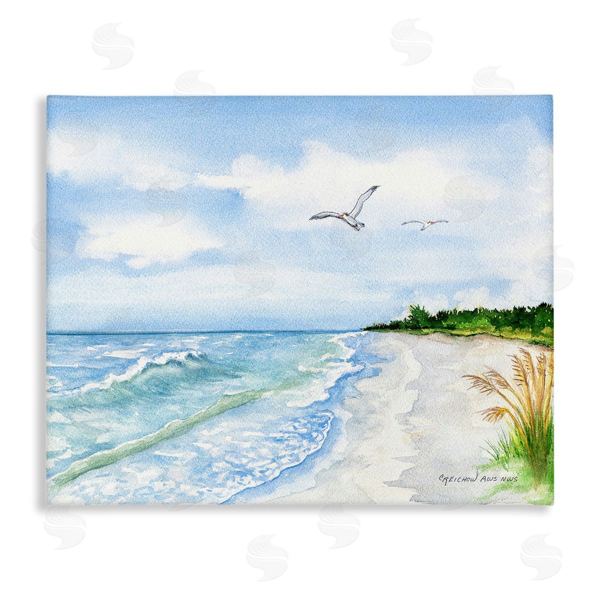 Christine Reichow Traditional Seagull over Beach