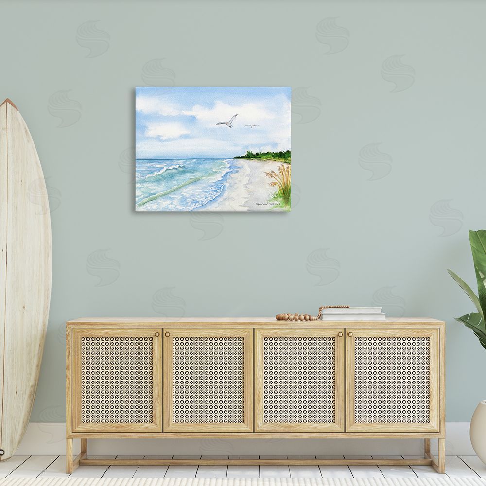 Christine Reichow Traditional Seagull over Beach