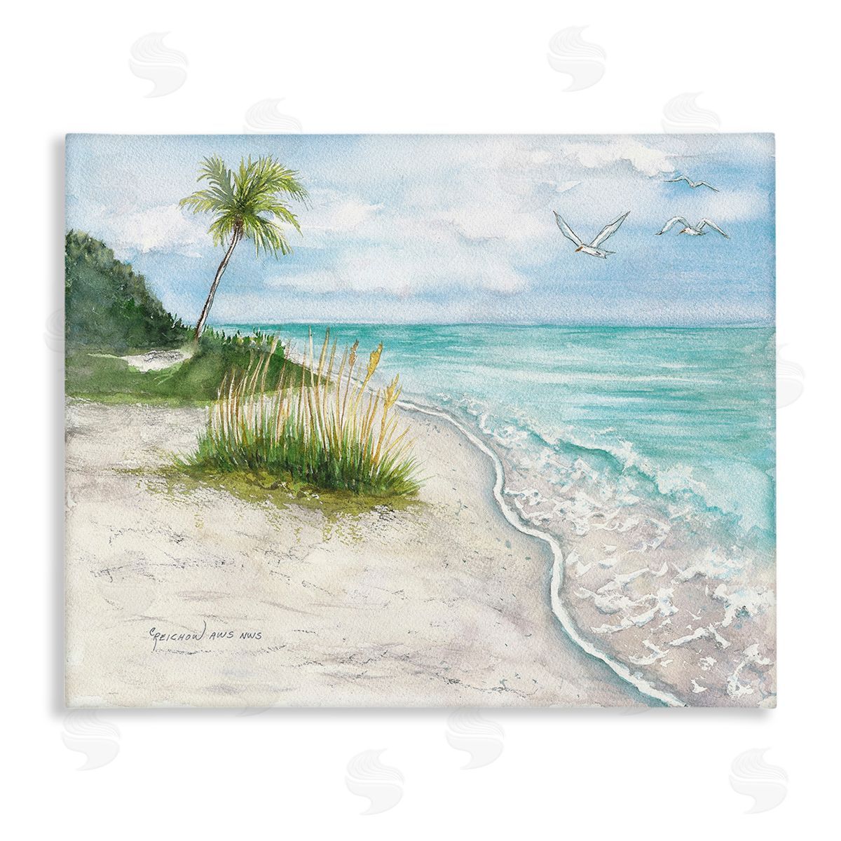 Christine Reichow Seagulls over Tropical Beach