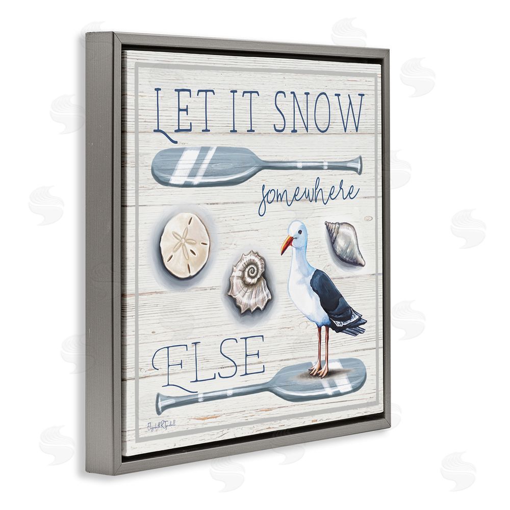 Elizabeth Tyndall Snow Somewhere Else Gray Floating Frame Canvas Wall Art Print