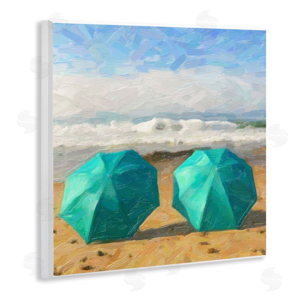 Graffitee Studios Beach Umbrella Duo Wooden Wall Plaque Art Print