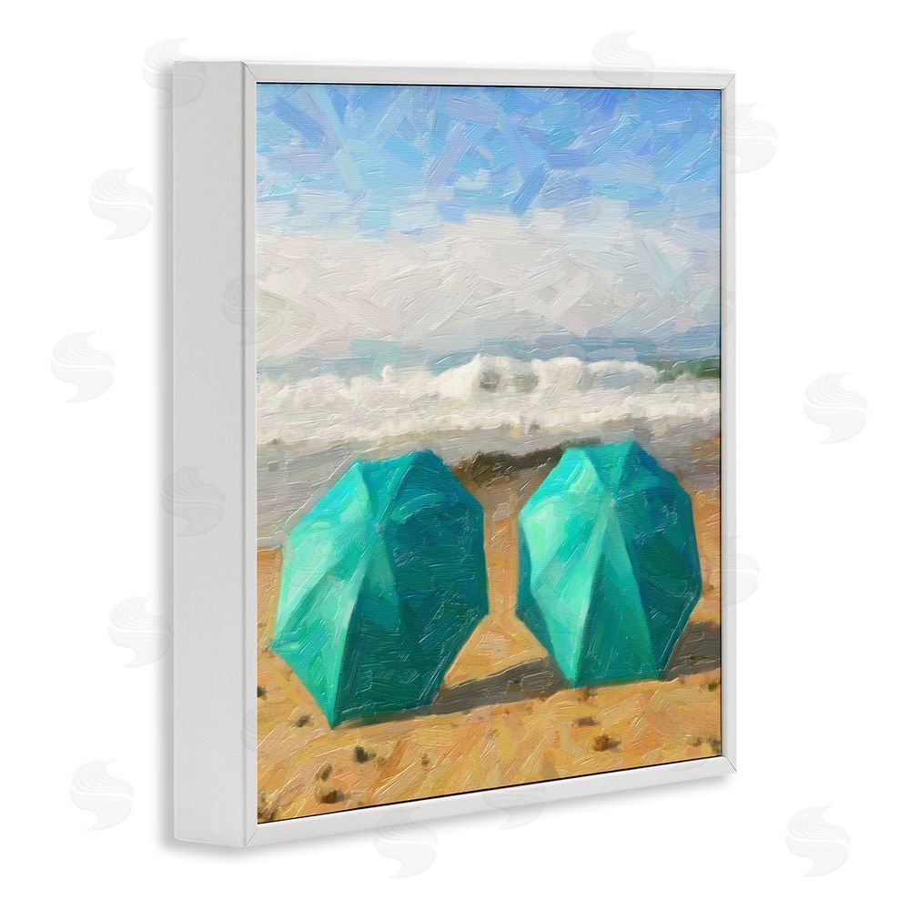 Graffitee Studios Beach Umbrella Duo White Framed Glicee Wall Art Print