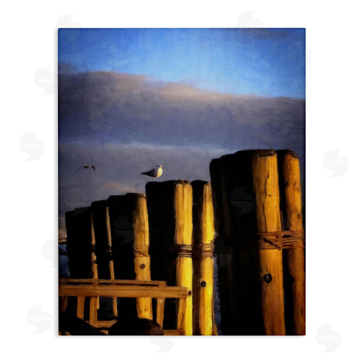 Graffitee Studios Seagull Perched on Pier