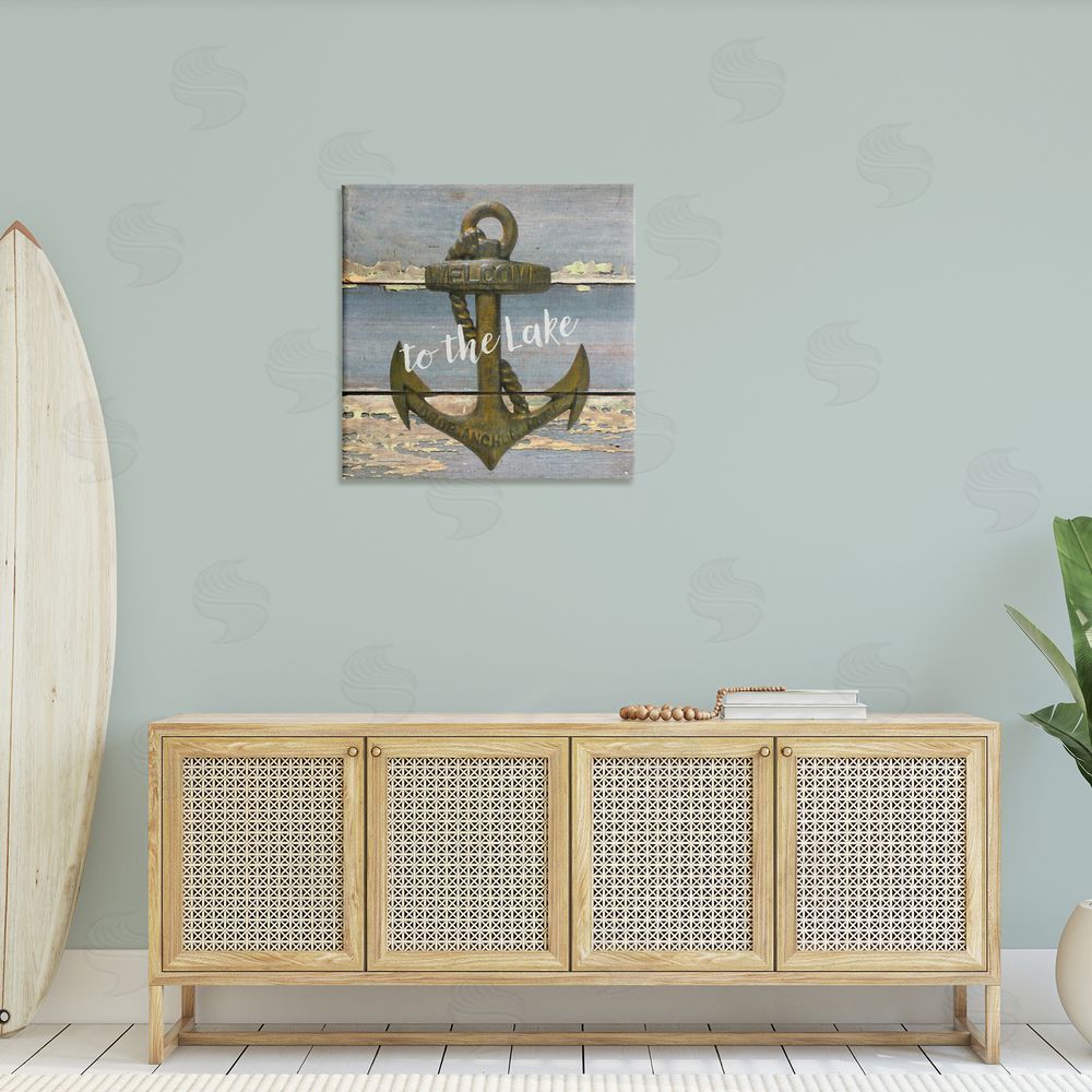 Graffitee Studios Rustic Welcome Anchor Canvas Wall Art in Room
