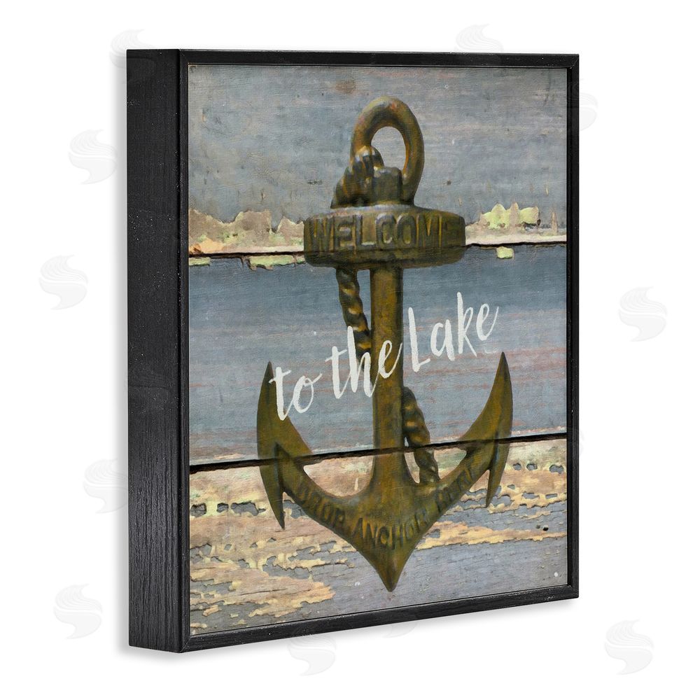 Graffitee Studios Rustic Welcome Anchor Black Framed Glicee Wall Art Print