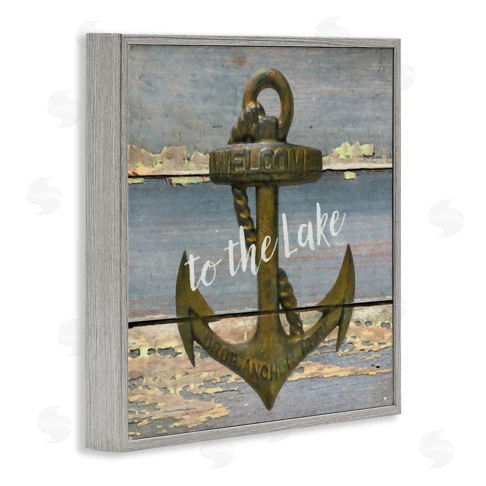 Graffitee Studios Rustic Welcome Anchor Gray Framed Glicee Wall Art Print