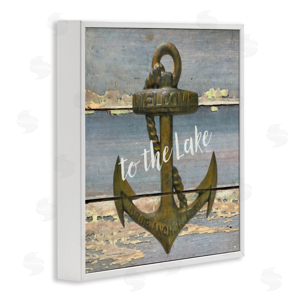 Graffitee Studios Rustic Welcome Anchor White Framed Glicee Wall Art Print