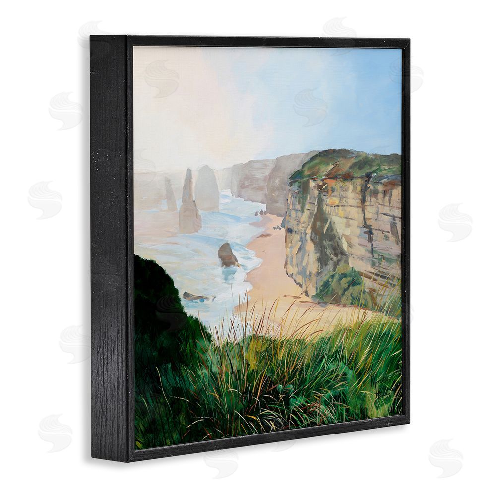 Meredith Howse Nautical Beach Cove Black Framed Glicee Wall Art Print