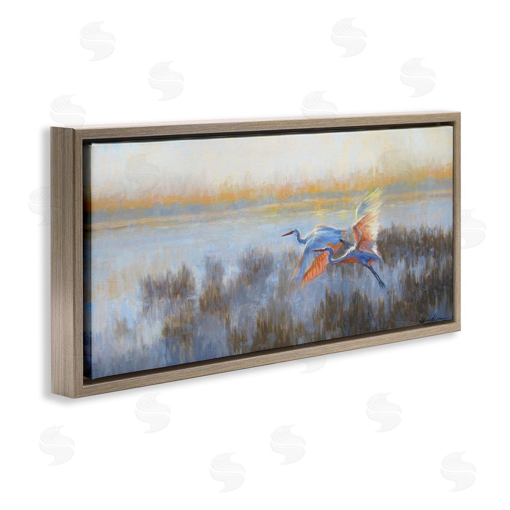 Sandy Nelson Crane Birds over Lake