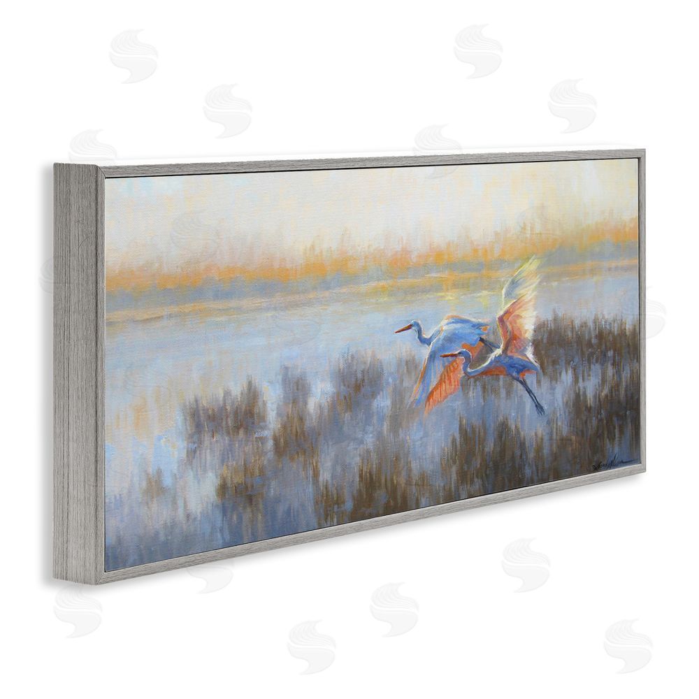 Sandy Nelson Crane Birds over Lake