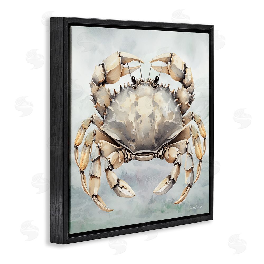 Nicole DeCamp Detailed Sea Crab Black Floating Frame Canvas Wall Art Print
