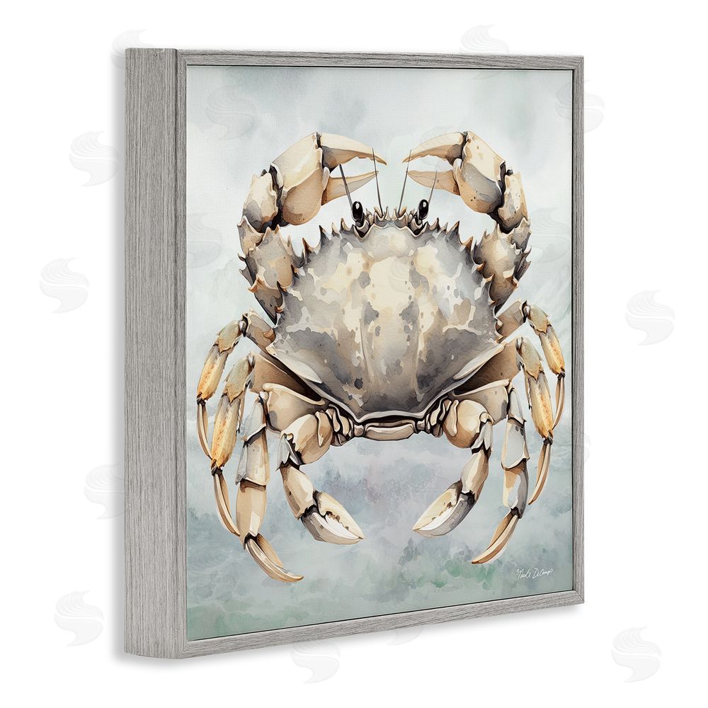 Nicole DeCamp Detailed Sea Crab Gray Framed Glicee Wall Art Print