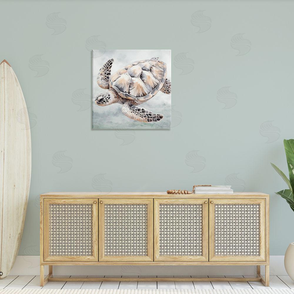 Nicole DeCamp Detailed Sea Turtle Canvas Wall Art in Room