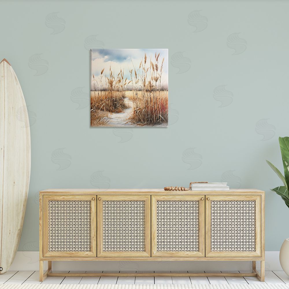 RB Looming Beach Reeds Canvas Wall Art in Room