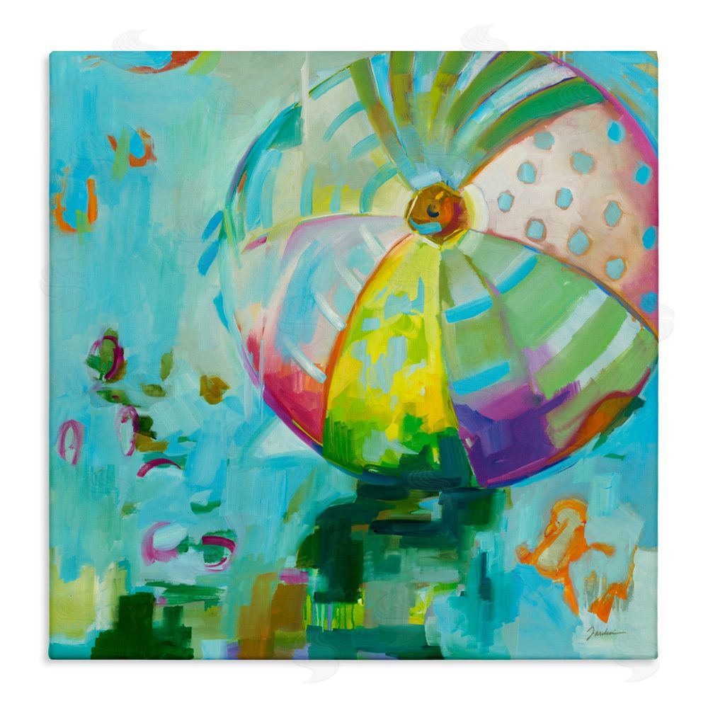 Liz Jardine Modern Beach Ball Pattern Stretched Canvas Wall Art Print