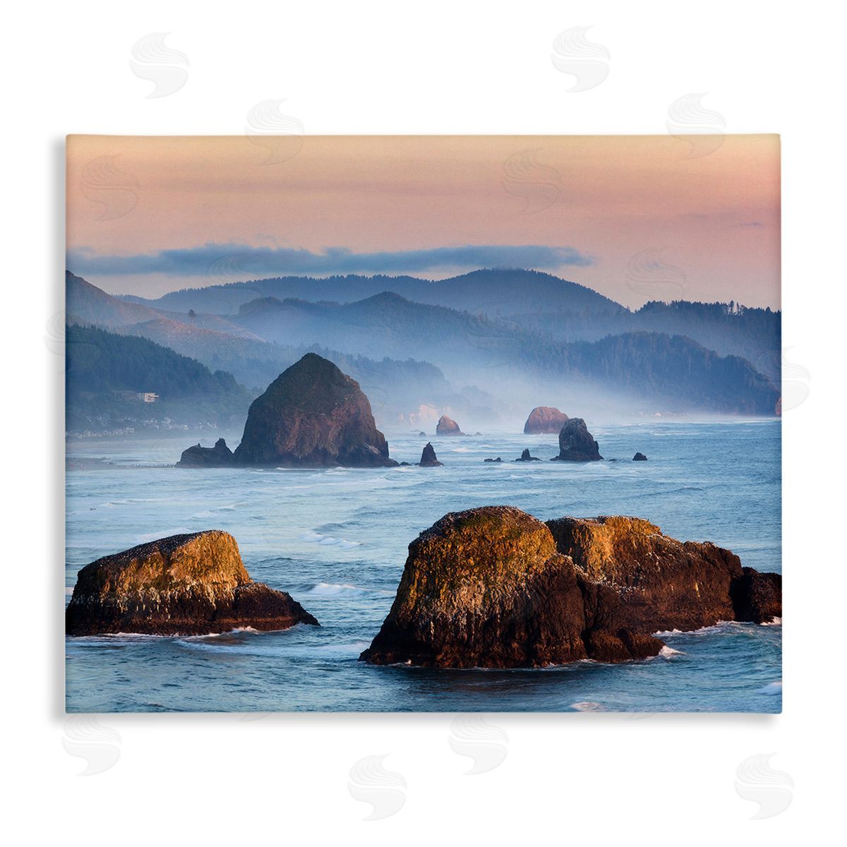 Richard Wong Ocean Cliffs with Mountains