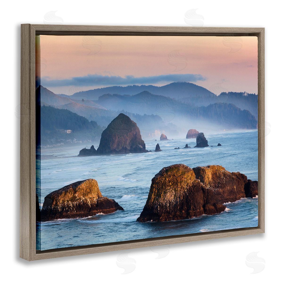 Richard Wong Ocean Cliffs with Mountains