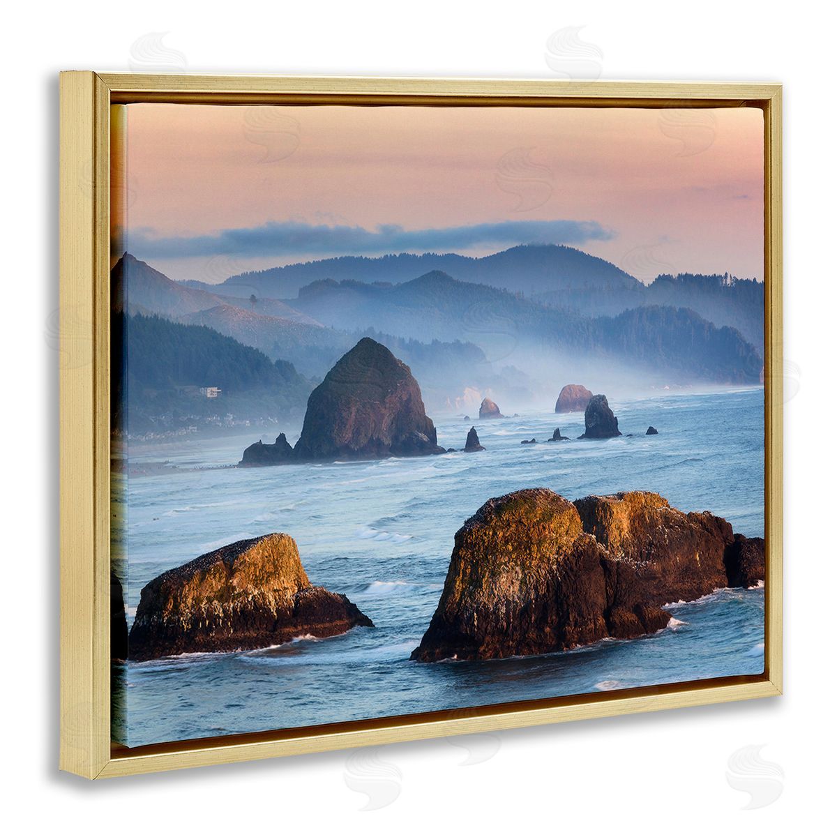 Richard Wong Ocean Cliffs with Mountains
