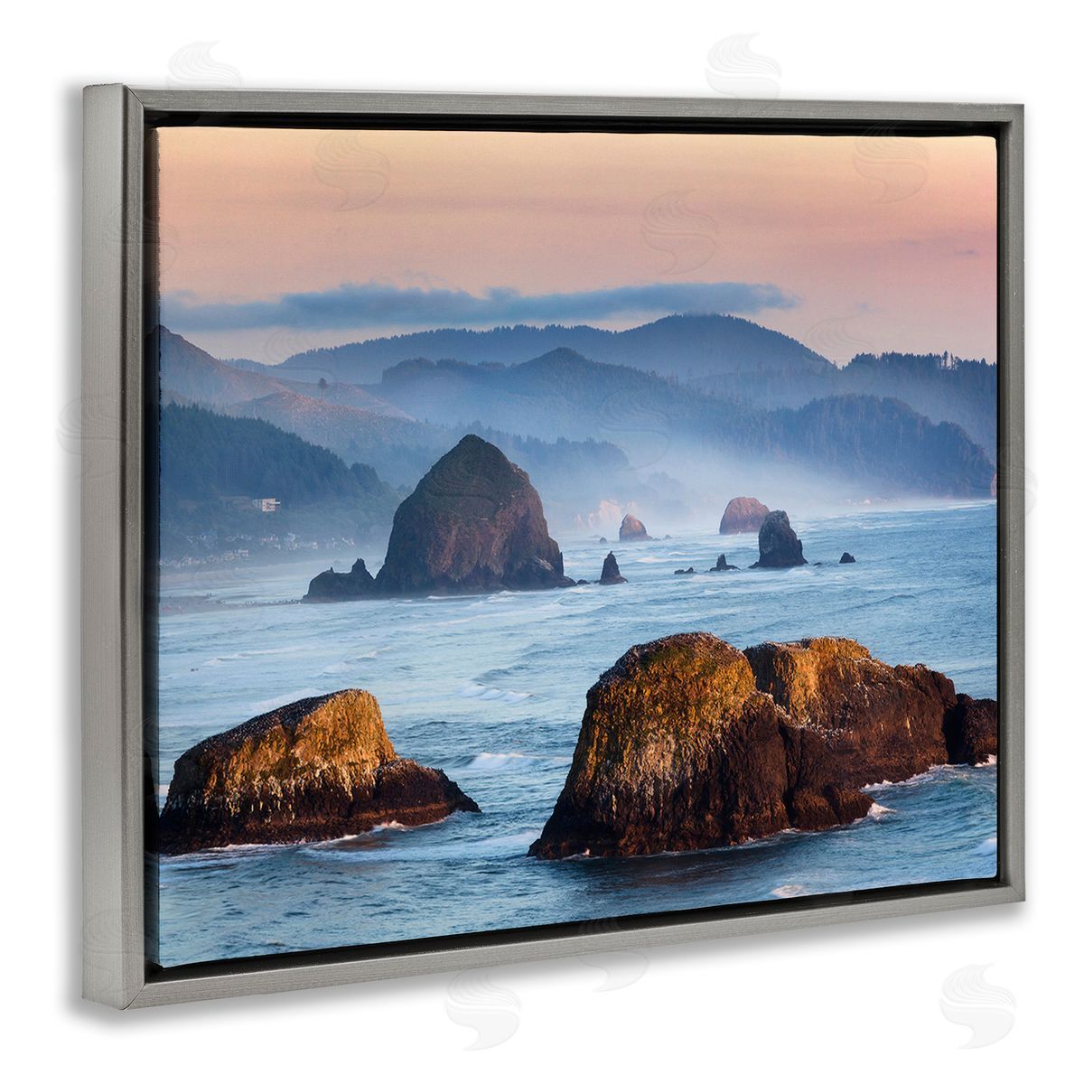 Richard Wong Ocean Cliffs with Mountains