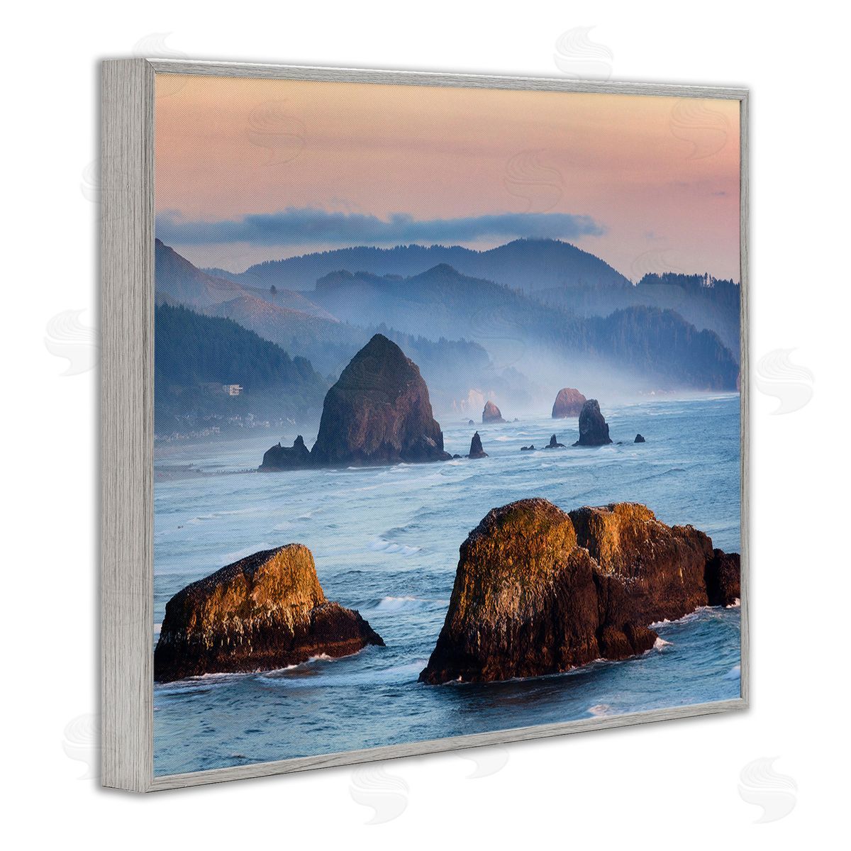 Richard Wong Ocean Cliffs with Mountains