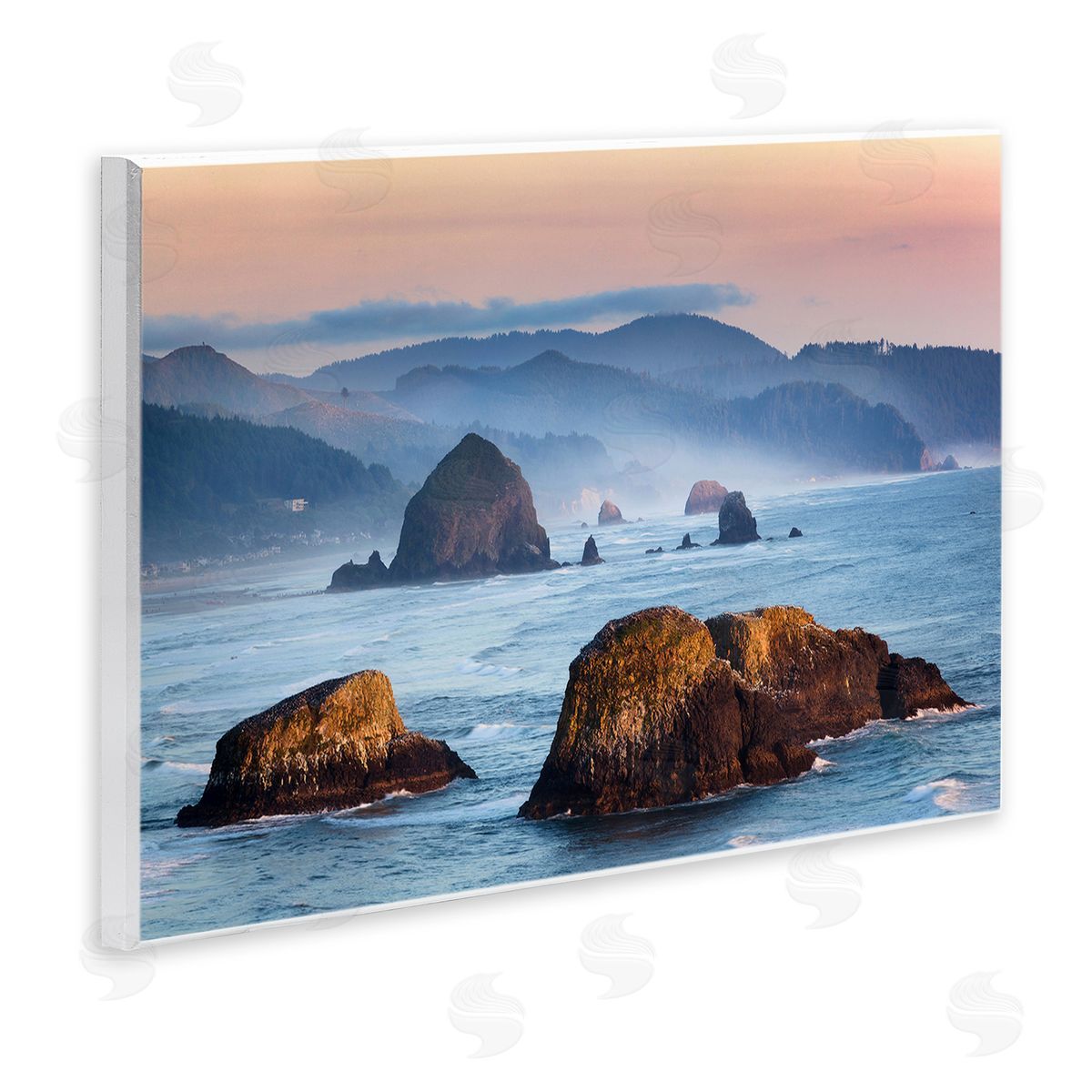 Richard Wong Ocean Cliffs with Mountains