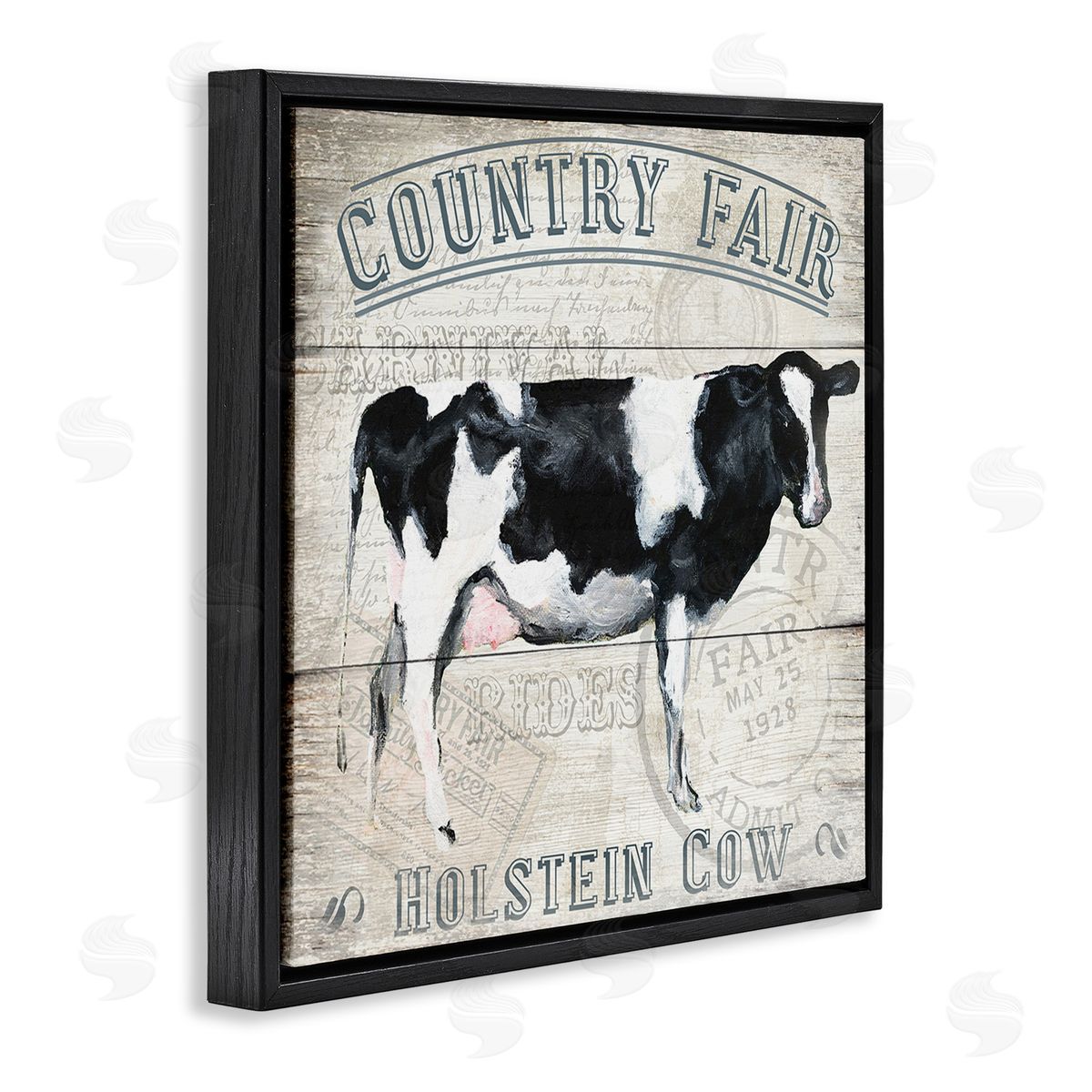 Vintage Country Fair Black Floating Frame Canvas Wall Art, Home Decor by Gail Fraser