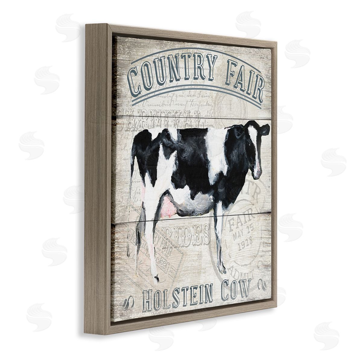 Vintage Country Fair Brown Floating Frame Canvas Wall Art, Home Decor by Gail Fraser