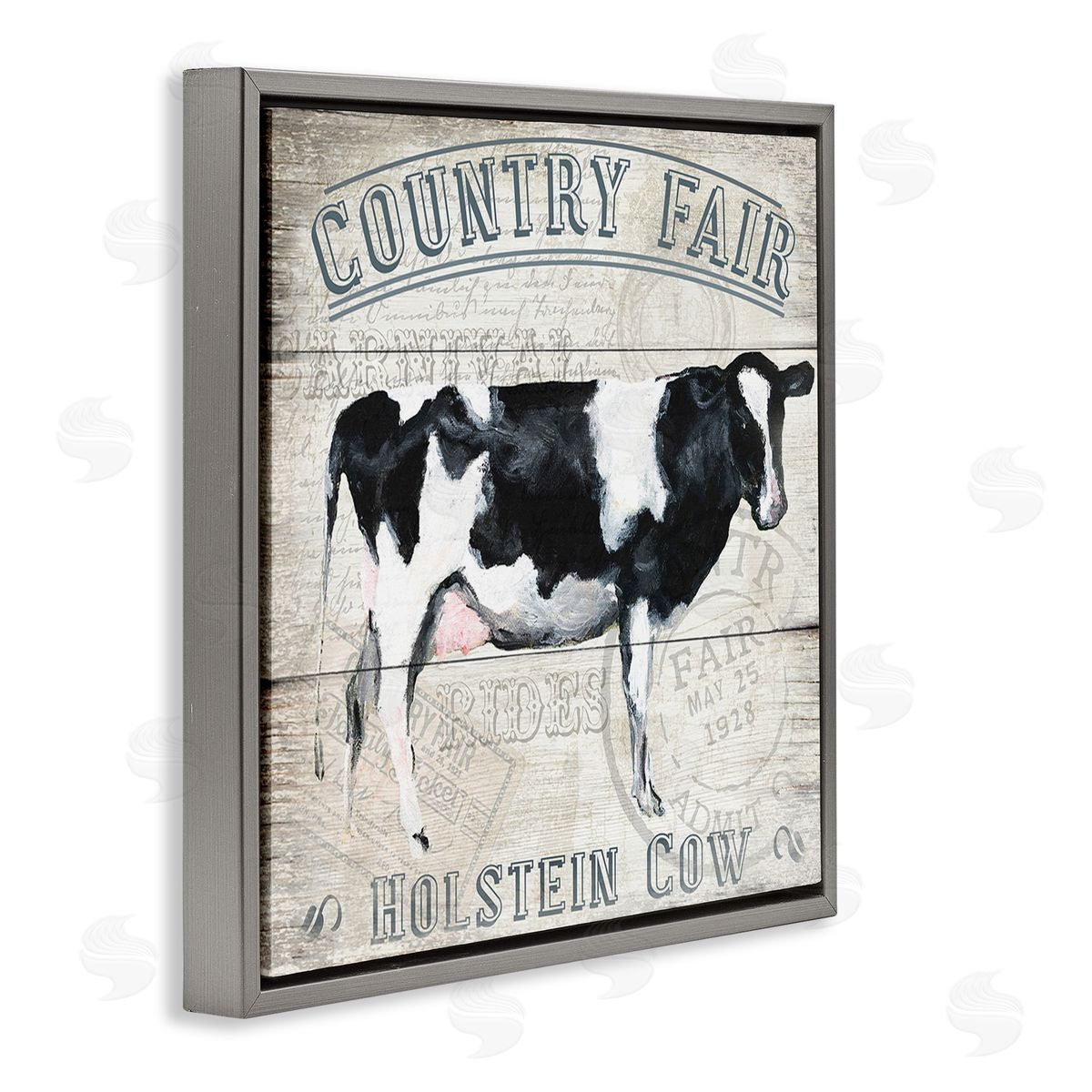 Vintage Country Fair Grey Floating Frame Canvas Wall Art, Home Decor by Gail Fraser
