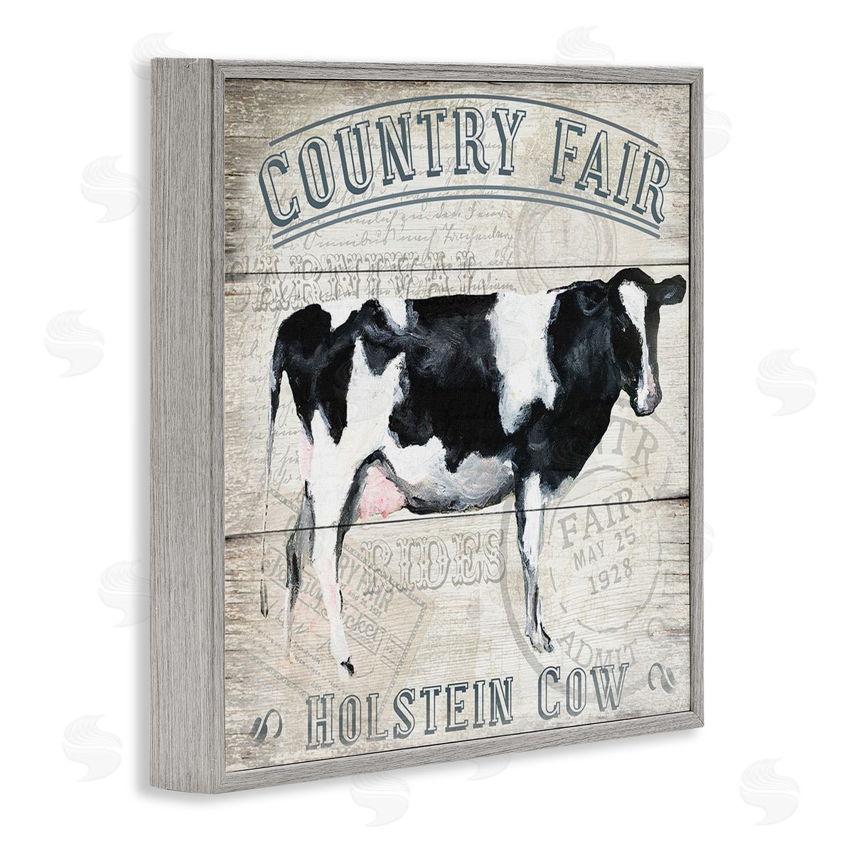 Vintage Country Fair Grey Frame Print Wall Art, Home Decor by Gail Fraser