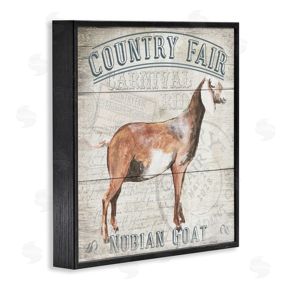 Gail Fraser Country Fair Goat Black Framed Glicee Wall Art Print