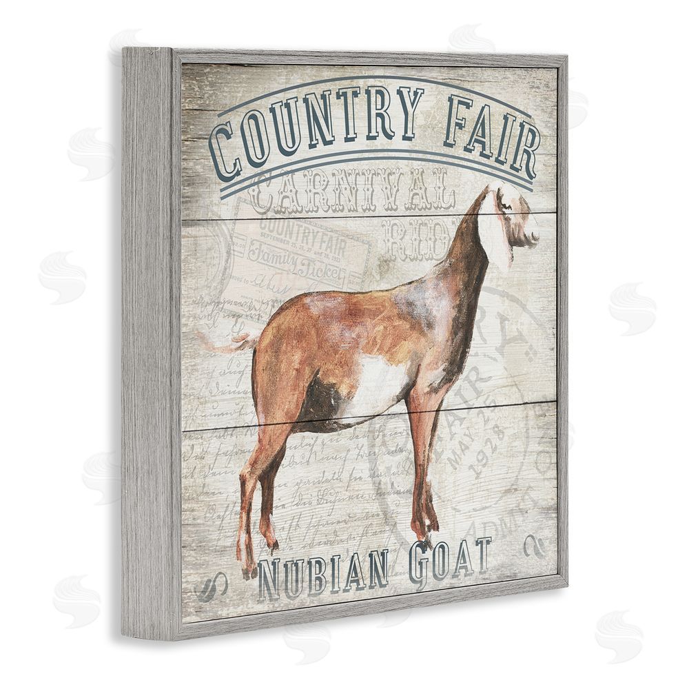 Gail Fraser Country Fair Goat Gray Framed Glicee Wall Art Print