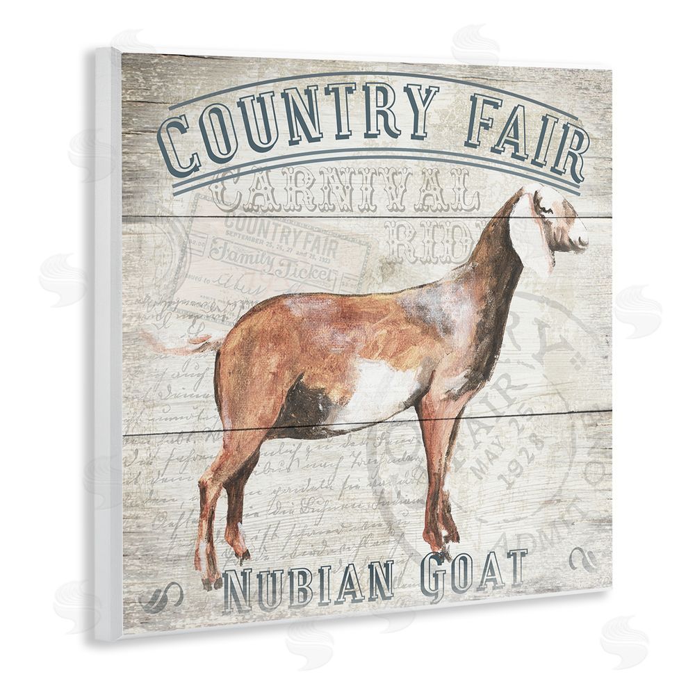 Gail Fraser Country Fair Goat Wooden Wall Plaque Art Print