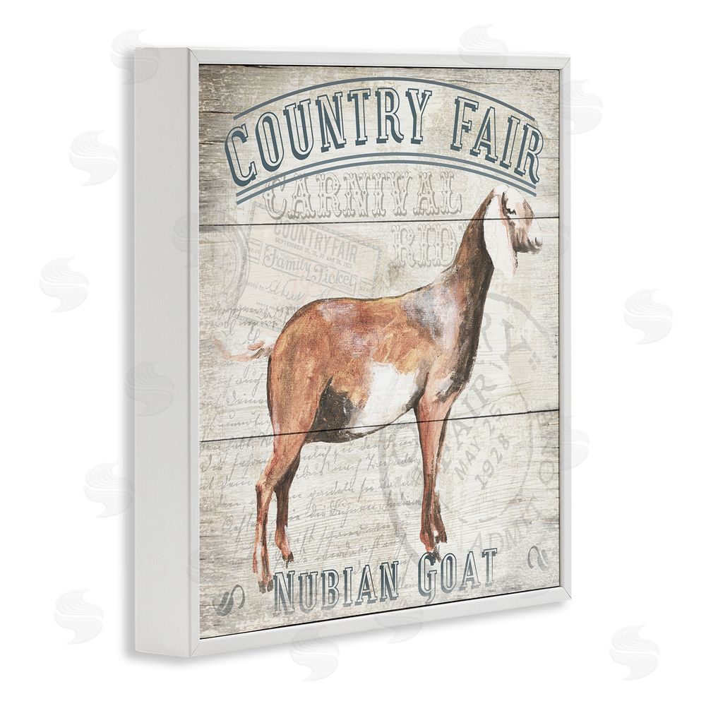 Gail Fraser Country Fair Goat White Framed Glicee Wall Art Print