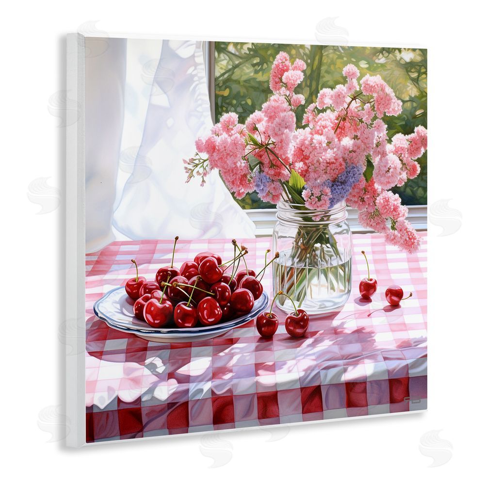 RB Cherry Blossoms & Fruits Wooden Wall Plaque Art Print
