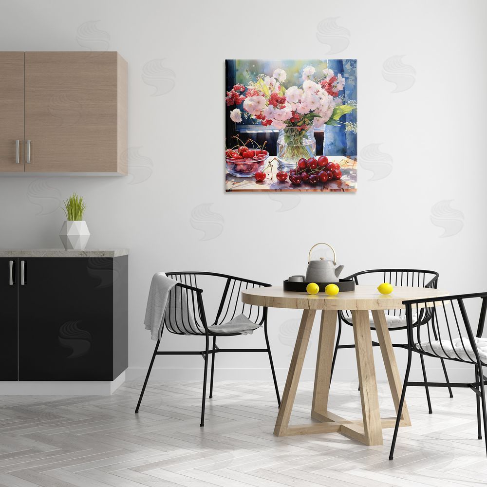 RB Summer Blossoms & Cherries Canvas Wall Art in Room