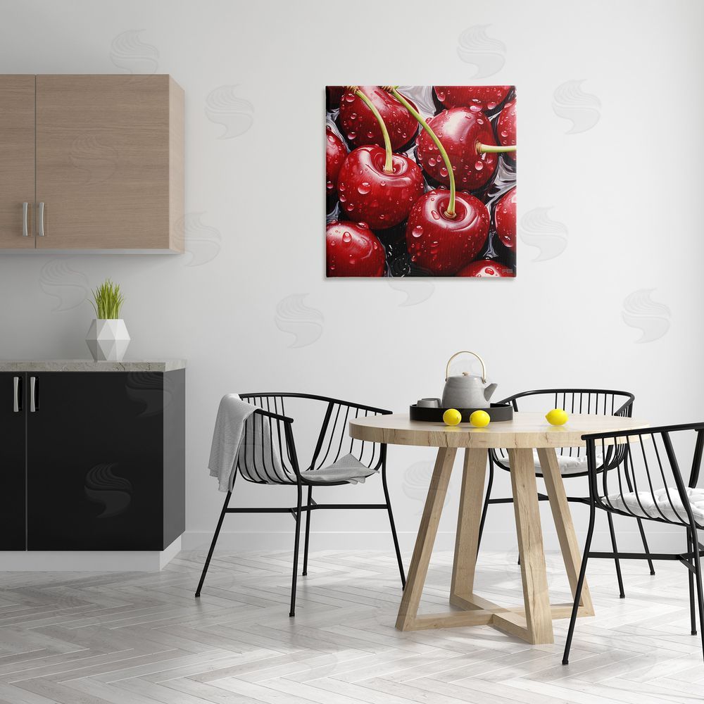RB Juicy Summer Cherries Canvas Wall Art in Room