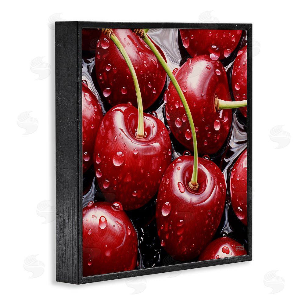 RB Juicy Summer Cherries Black Framed Glicee Wall Art Print