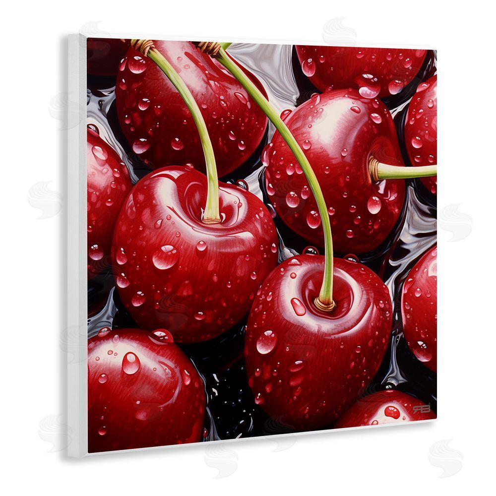 RB Juicy Summer Cherries Wooden Wall Plaque Art Print
