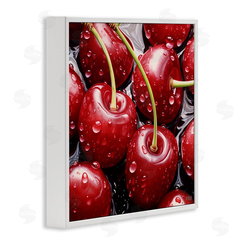 RB Juicy Summer Cherries White Framed Glicee Wall Art Print