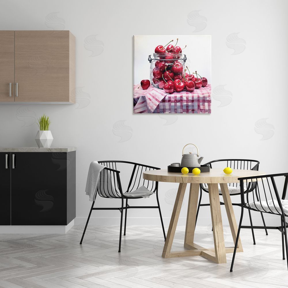 RB Cherries in Country Jar Canvas Wall Art in Room