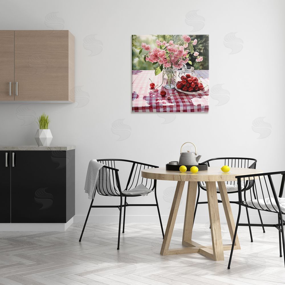 RB Spring Snacks on Plaid Canvas Wall Art in Room