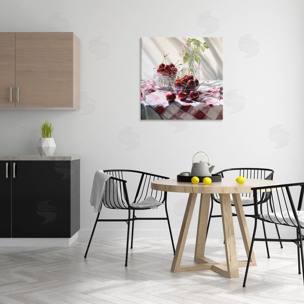 RB Cherries & Botanicals Canvas Wall Art in Room