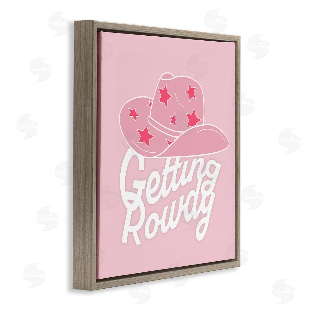 Corinne Rose Designs Country Getting Rowdy Brown Floating Frame Canvas Wall Art Print