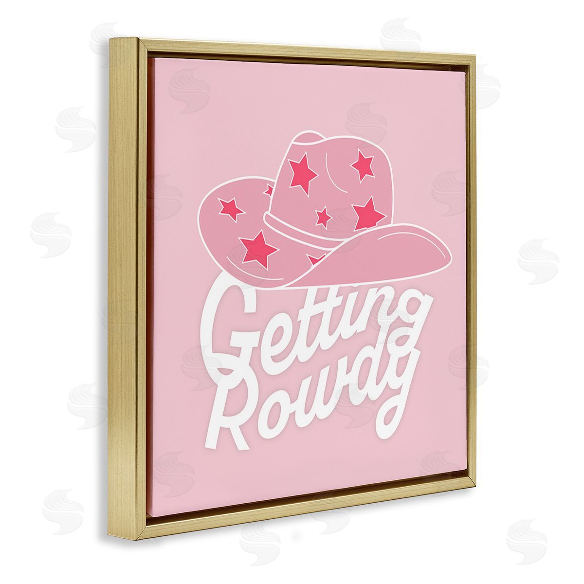 Corinne Rose Designs Country Getting Rowdy Gold Floating Frame Canvas Wall Art Print