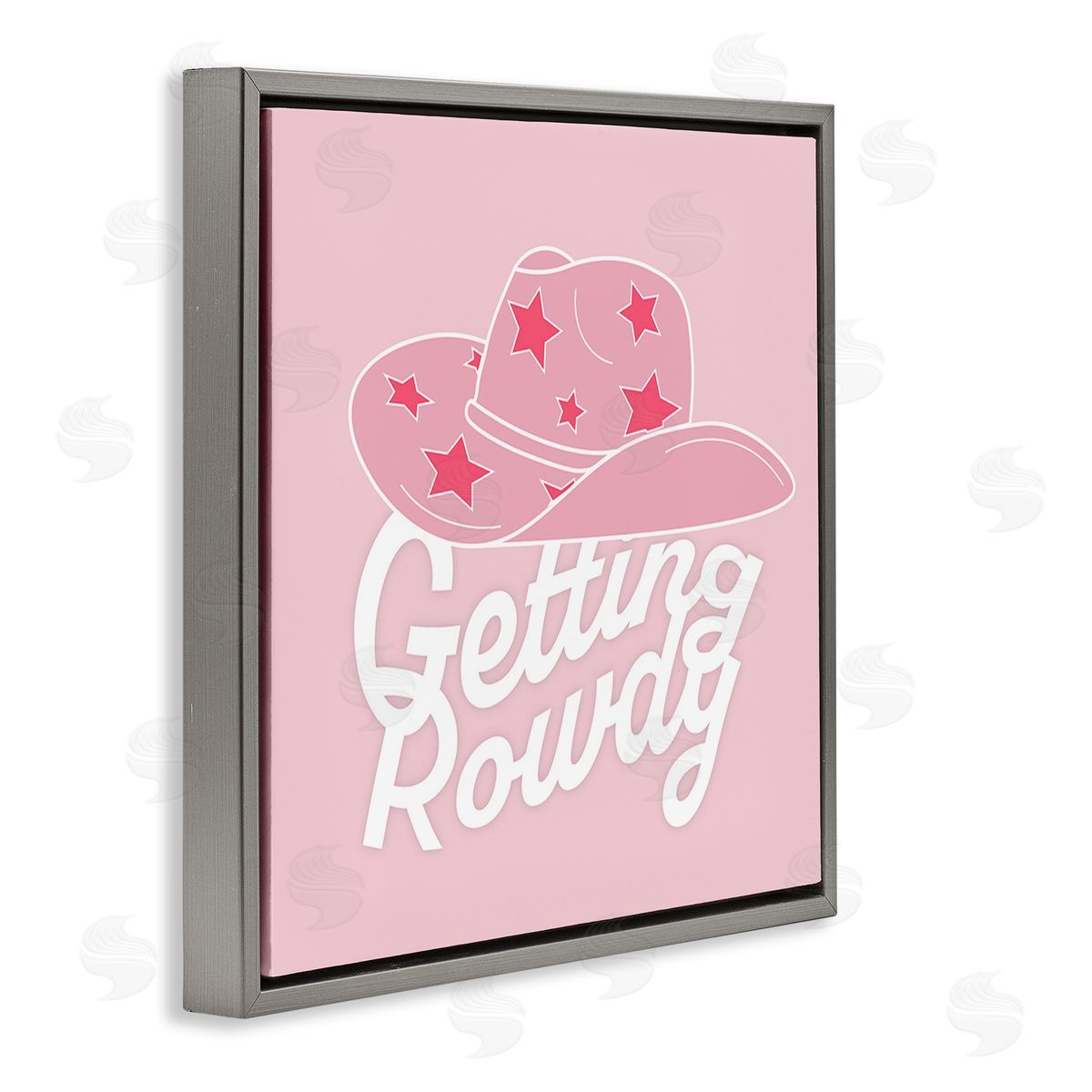 Corinne Rose Designs Country Getting Rowdy Gray Floating Frame Canvas Wall Art Print