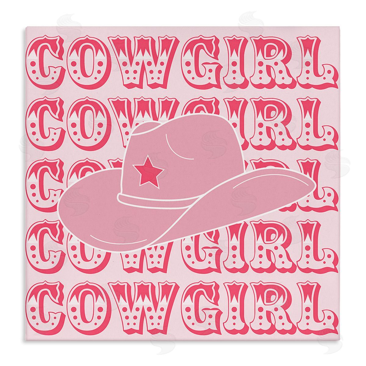 Corinne Rose Designs Blush Pink Cowgirl Stretched Canvas Wall Art Print