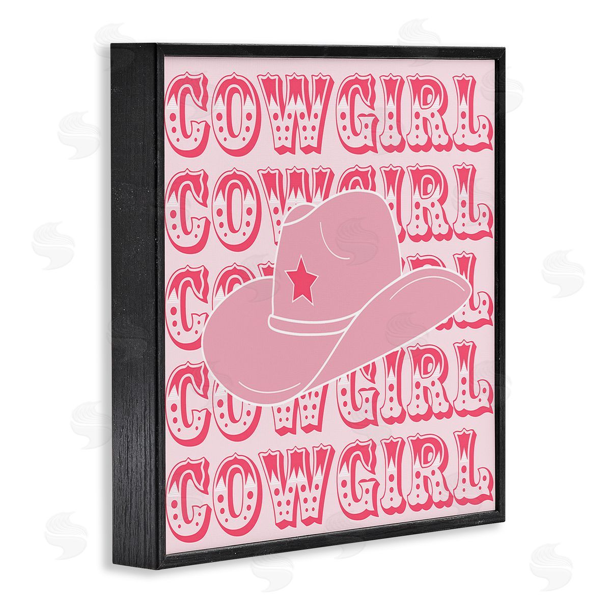 Corinne Rose Designs Blush Pink Cowgirl Black Framed Glicee Wall Art Print